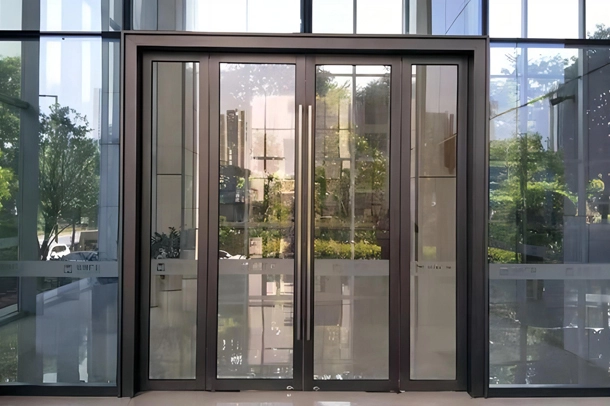 metal and glass doors