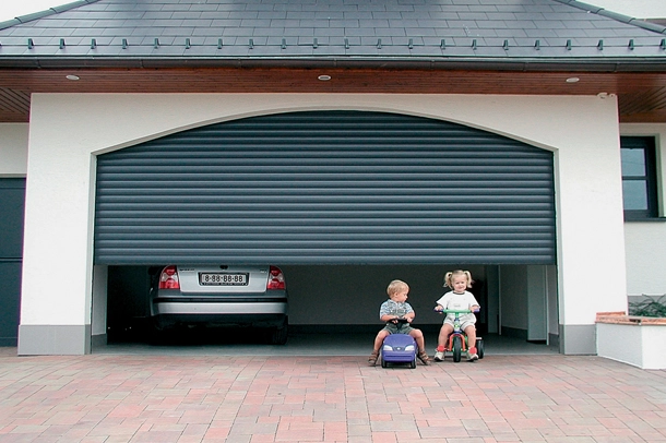 garage with roller door