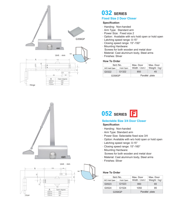 Specification of American Standard Door Closer