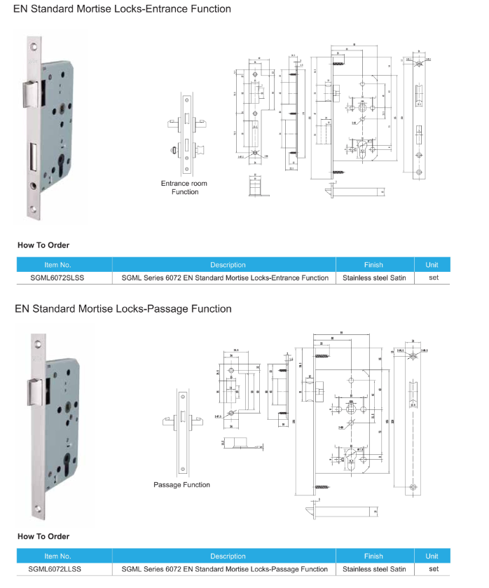 Specification of European Standard Locks