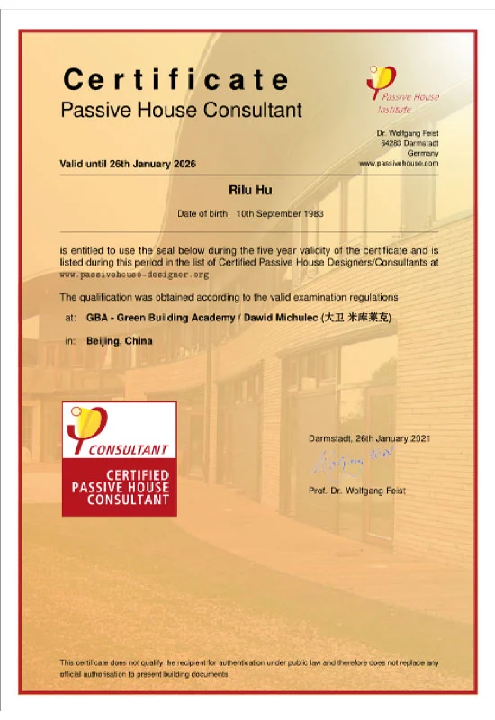 certificate passive house consultant